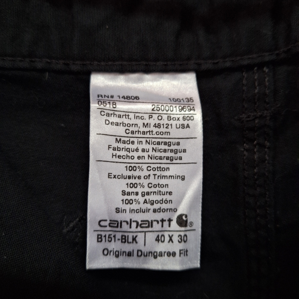 Carhartt 40x30 Men's Dungaree Pants - Picture 6 of 6